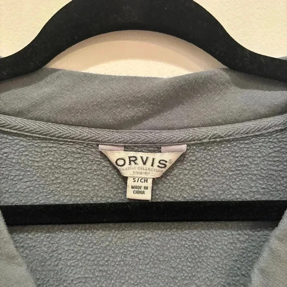 Orvis Womens Drop Shoulder V-neck Sweater Size Small Blue Grey Super Soft - Picture 3 of 7